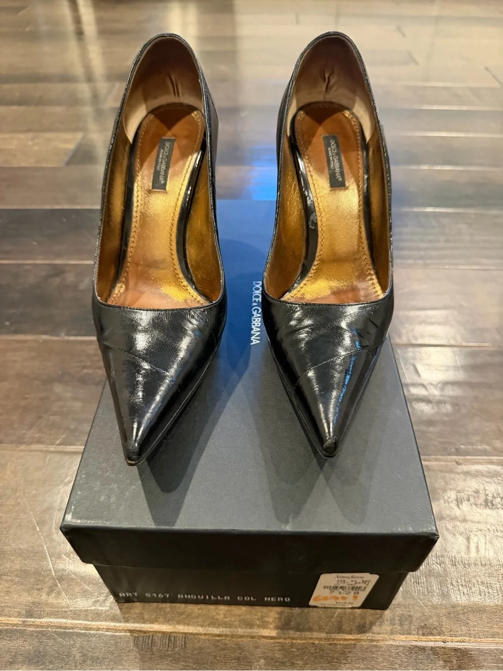 Dolce & Gabbana Black Patent Pointed Toe Stiletto Pumps